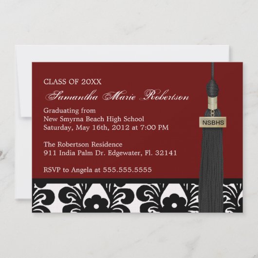Invitation à un diplôme personnalisé (Devant)