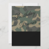 Invitation à un événement camouflage, dîner, fête, (Dos)