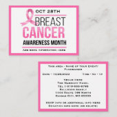 Invitation à un événement de sensibilisation au ca (Devant / Derrière)