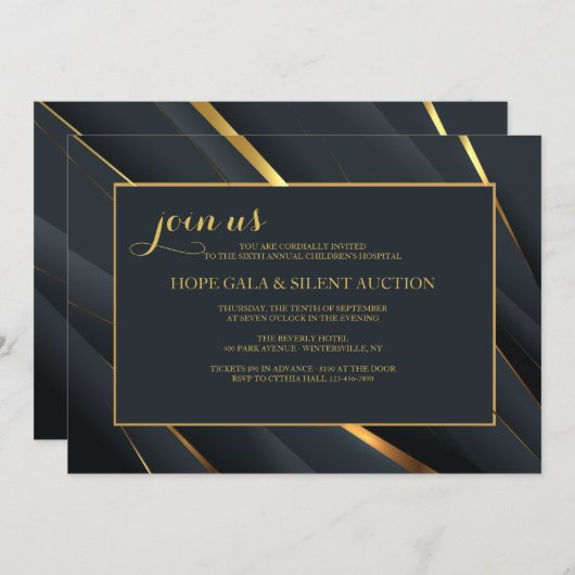 Invitation à un événement de support élégant (Devant / Derrière)