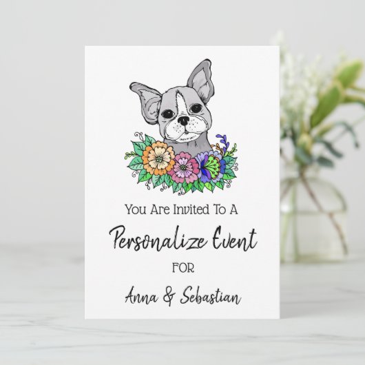 *~* Invitation à un événement mignon avec Frenchie (Debout devant)