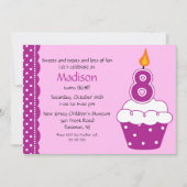 Invitation à un gâteau de 8e anniversaire (Devant)