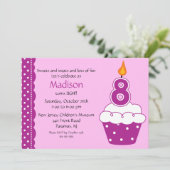 Invitation à un gâteau de 8e anniversaire (Debout devant)