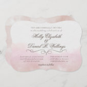 Invitation à un mariage avec des couleurs d'eau ro (Devant / Derrière)