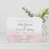 Invitation à un mariage avec des couleurs d'eau ro (Debout devant)