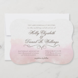 Invitation à un mariage avec des couleurs d'eau ro