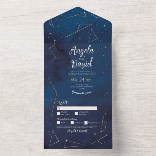 Invitation à un mariage avec l'étoile de la Marine (À l'intérieur)