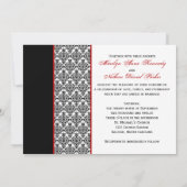 Invitation à un mariage avec un noir blanc rouge r (Dos)