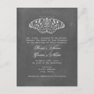 Invitation à un mariage avec un papillon inspiré p