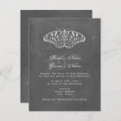Invitation à un mariage avec un papillon inspiré p (Devant / Derrière)