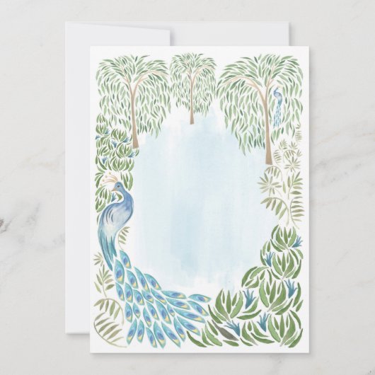 Invitation à un mariage avec un saule de paon et d (Dos)