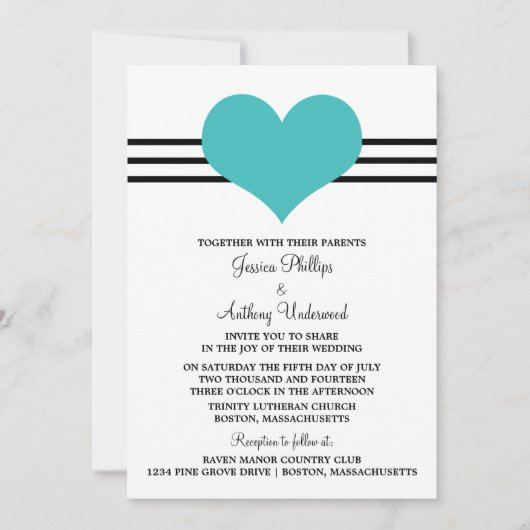 Invitation à un mariage cardiaque, Aqua (Devant)