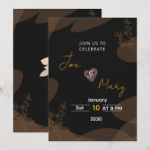 Invitation à un mariage carte de vous (Devant / Derrière)