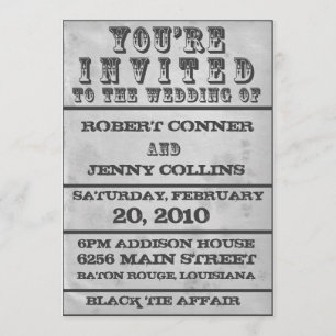 Invitation à un mariage d'affiches de rock (Meille