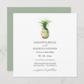 Invitation à un mariage d'ananas en aquarelle simp (Devant / Derrière)