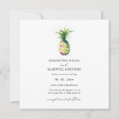 Invitation à un mariage d'ananas en aquarelle simp (Devant)