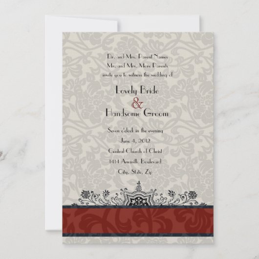 Invitation à un mariage dans la tour Eiffel de Red (Devant)