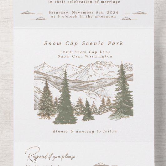 Invitation à un mariage dans les montagnes (À l'intérieur du milieu)