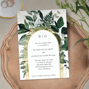 Invitation à un mariage dans un jardin moderne en