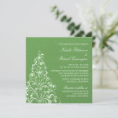 Invitation à un mariage d'arbre de Noël, vert (Debout devant)