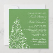 Invitation à un mariage d'arbre de Noël, vert (Devant)