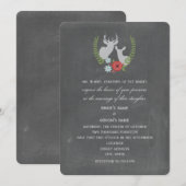 Invitation à un mariage de cerfs floraux inspiré p (Devant / Derrière)
