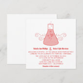 Invitation à un mariage de chimie douce rouge (Devant / Derrière)