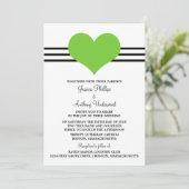 Invitation à un mariage de coeur, vert (Debout devant)