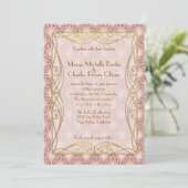 Invitation à un mariage de coquillage rose glam Go (Debout devant)