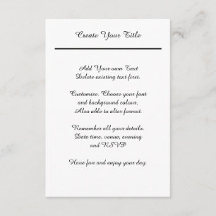 Invitation à un mariage de Cravate noire très simp