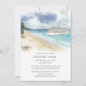 Invitation à un mariage de croisière sur la plage (Devant)