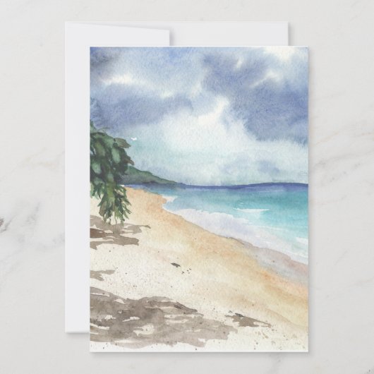 Invitation à un mariage de croisière sur la plage (Dos)