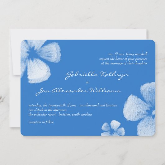 Invitation à un mariage de fleurs d'aquarelle trop (Devant)