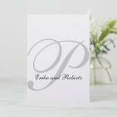 Invitation à un mariage de monogrammes de livre bl (Debout devant)