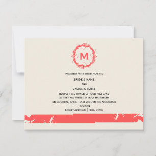 Invitation à un mariage de monogrammes Vintages - 