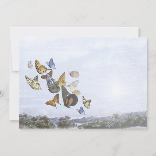 Invitation à un mariage de papillon et palmier de (Dos)