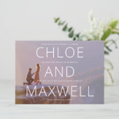 Invitation à un mariage de photos et de noms en gr (Debout devant)