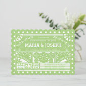 Invitation à un mariage de Picado Papel Pâle - Ver (Debout devant)