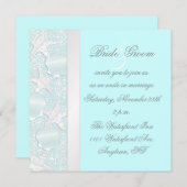 Invitation à un mariage de plage avec poisson de m (Devant / Derrière)