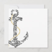 Invitation à un mariage de plage de Ancre gris et  (Dos)