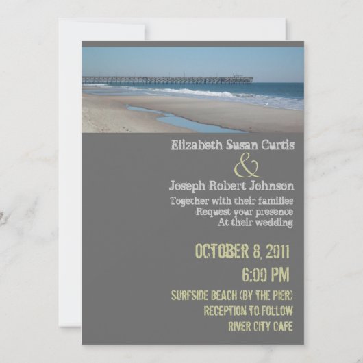Invitation à un mariage de plage moderne (Dos)
