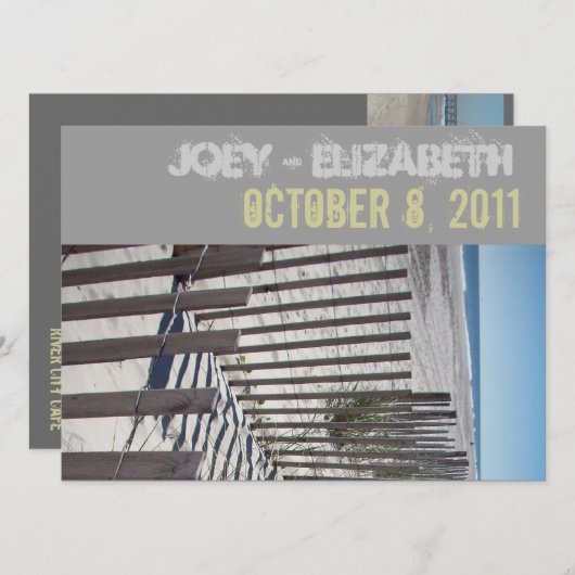 Invitation à un mariage de plage moderne (Devant / Derrière)