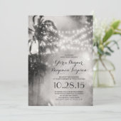 Invitation à un mariage de plage noire et blanche (Debout devant)