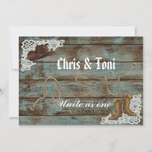 Invitation à un mariage de pousses et dentelles ru (Dos)