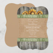 Invitation à un mariage de tournesol Brown de Sage (Devant / Derrière)