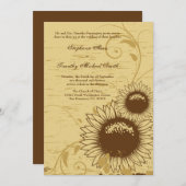 Invitation à un mariage de tournesol russe (Devant / Derrière)