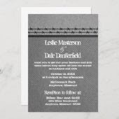 Invitation à un mariage de vélo barbelé, Gris (Devant / Derrière)