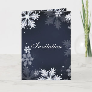 Invitation à un mariage d'hiver aux flocons de nei
