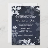Invitation à un mariage d'hiver aux flocons de nei (Devant)