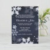 Invitation à un mariage d'hiver aux flocons de nei (Debout devant)